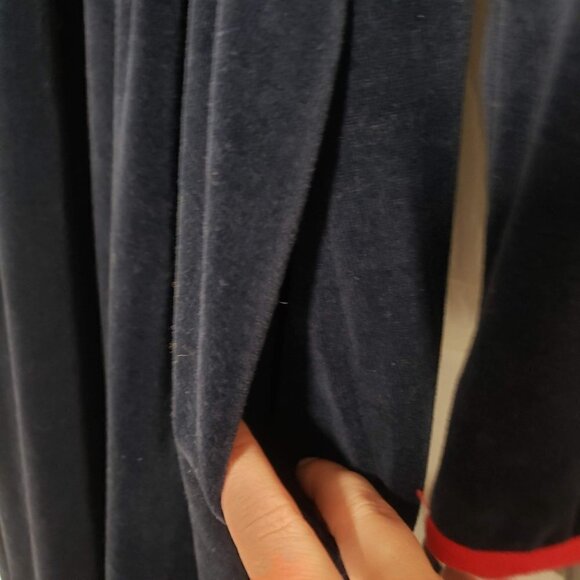 Vintage Lanz Embroidered Floral Maxi Dress Long Sleeve Blue Modest Womens Sz XL - Picture 5 of 13